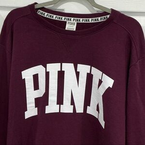 PINK Victoria's Secret Burgundy Crew Neck Sweatshirt